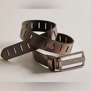 Free People Jona  Leather Metallic  Belt